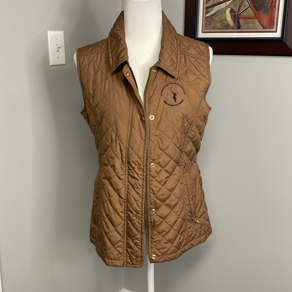 Peter Millar Jackets & Blazers - Peter Millar Quilted Vest Brown Rainbow Plaid lining Womens Size Medium